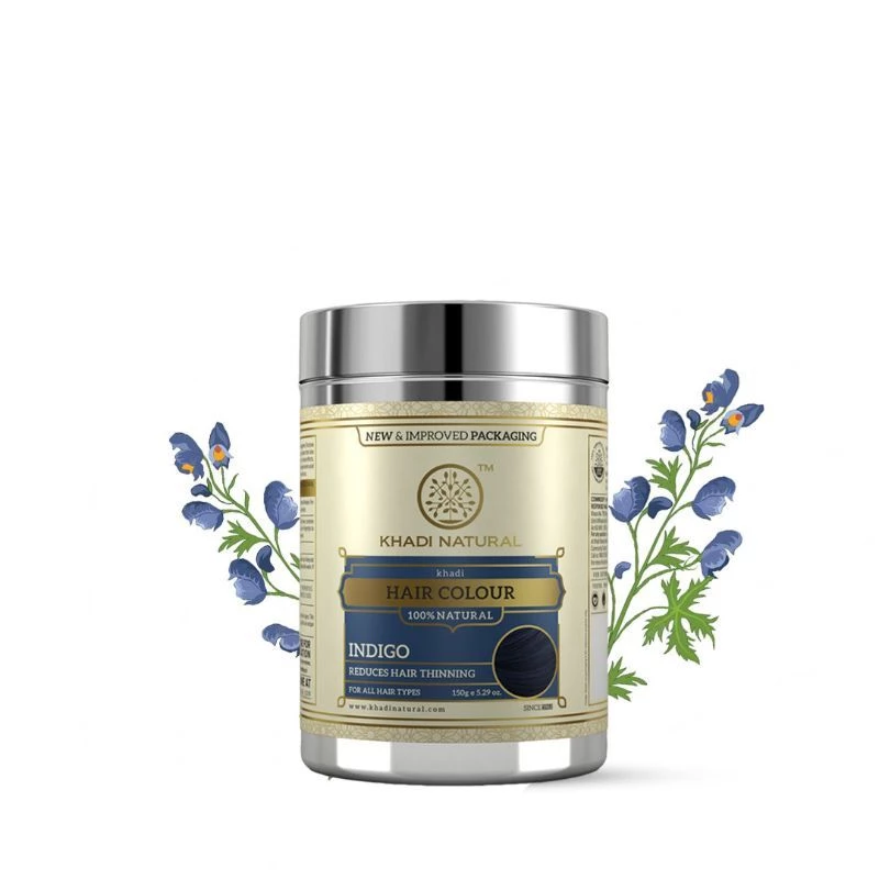 Khadi Natural Indigo Hair Color Reduce Hair Thinning, 150 g-7.webp